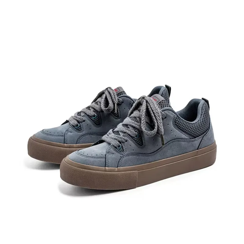 CISSTEG Slip Resistant Shock Absorbers Low Top Skateboard Shoes Men's Denim Blue-13