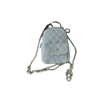 CHANEL Denim Backpack Regular Women's Blue