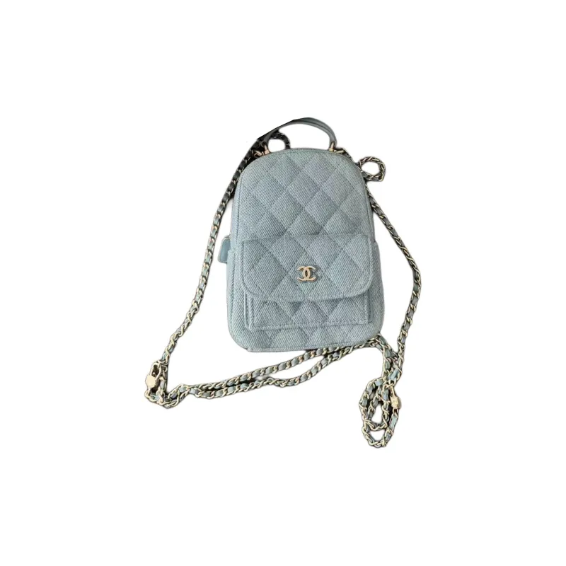 CHANEL Denim Backpack Regular Women's Blue-0
