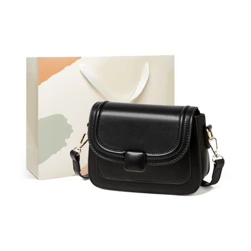 15 MINS Synthetic Leather Tofu Bag Small Square Bag Crossbody Bag Shoulder Bag Regular Women's Brown/Black