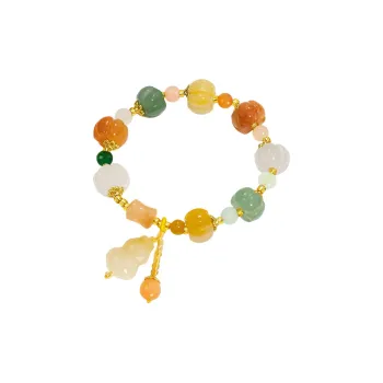 JIUHUASHAN Golden Silk Jade Bracelets Women's