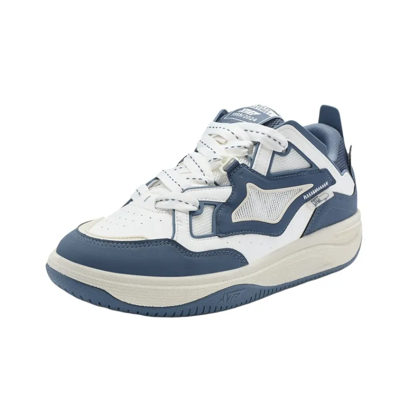 XTEP Enable Wave CTR Slip Resistant Low Top Skateboard Shoes Men's Gray Indigo Blue/Sail White-1