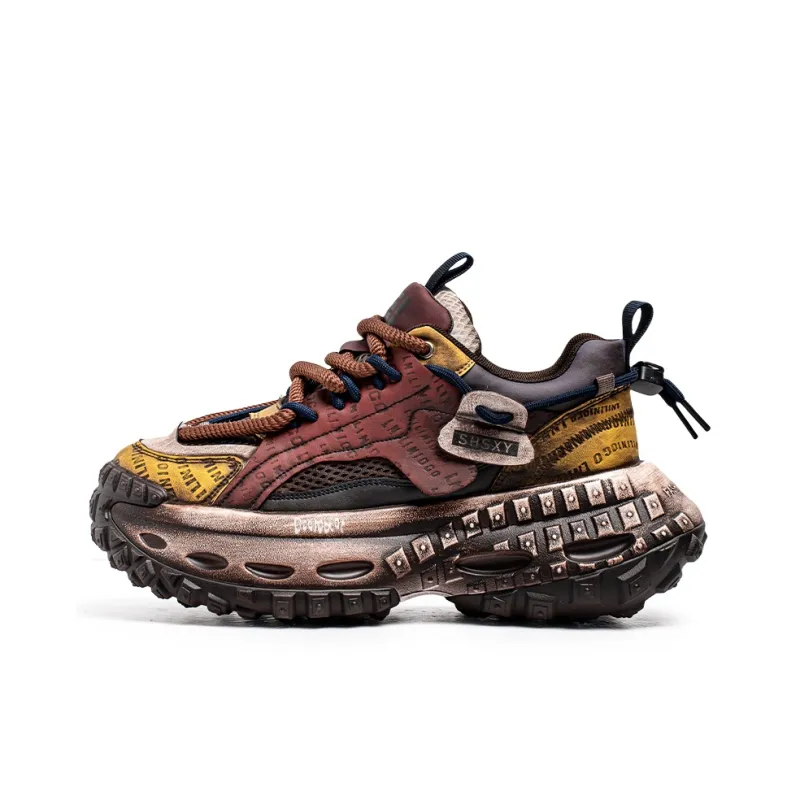 Budding Bear Anti Slip Wear Resistant Breathable Height Increasing Low Top Chunky Sneakers Men's Box-35