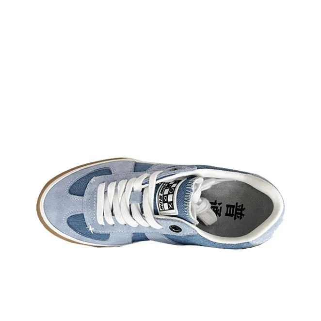 X JIMSUN Coverage Balance Support Low Top Skateboard Shoes Unisex Denim Blue-2