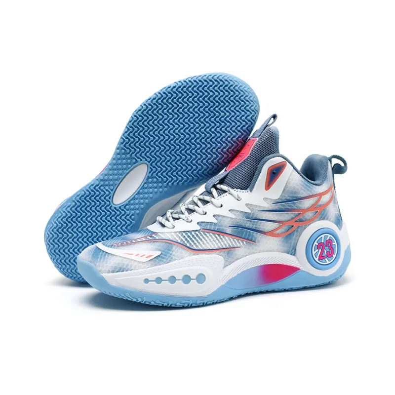 Kuding Basketball Shoes Unisex High Top Blue/Green/Pink-4