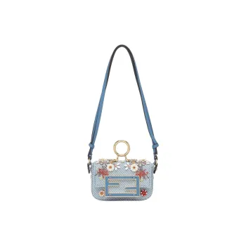 FENDI Baguette Denim Bag Accessory Extra Mini Women's Blue