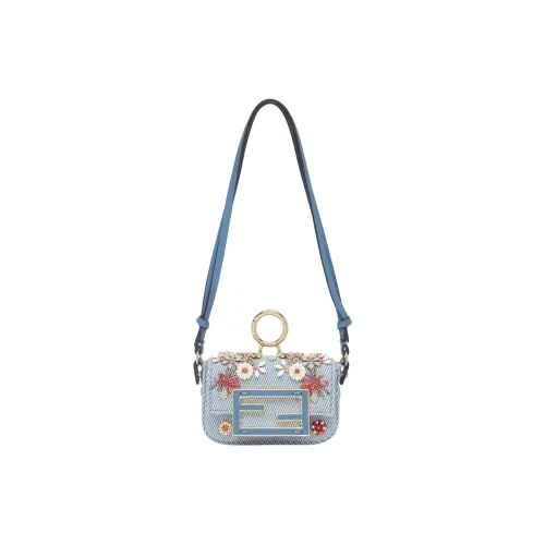 fendi silk Baguette Denim Bag Accessory Extra Mini Women's Blue