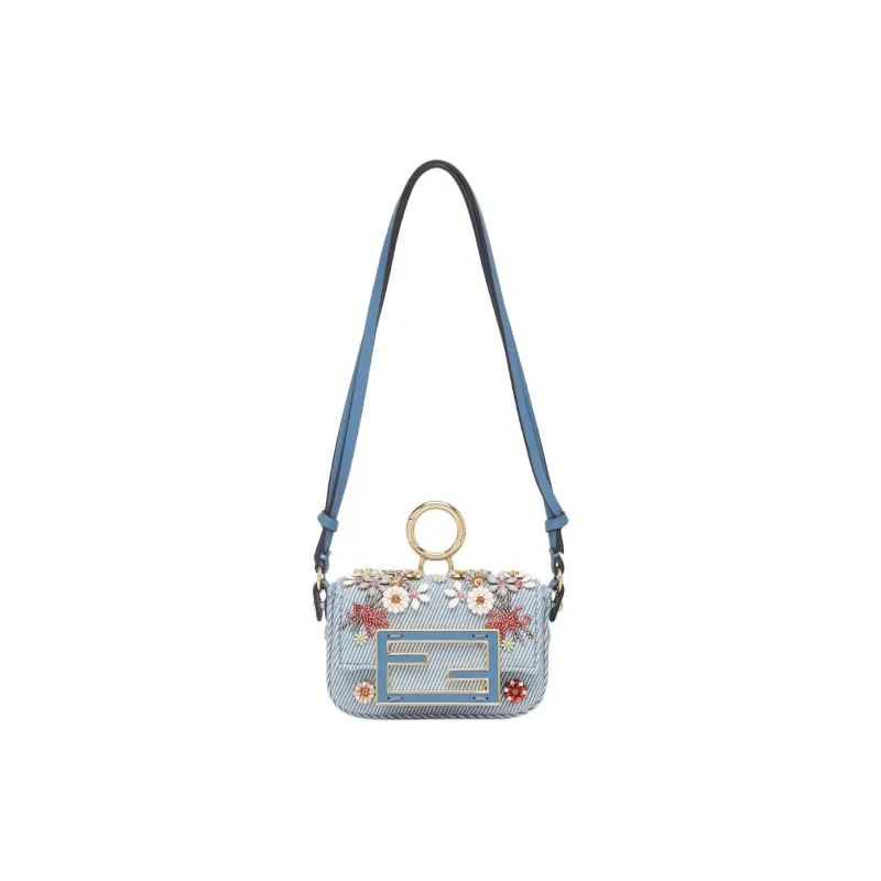 FENDI Baguette Denim Bag Accessory Extra Mini Women's Blue-0