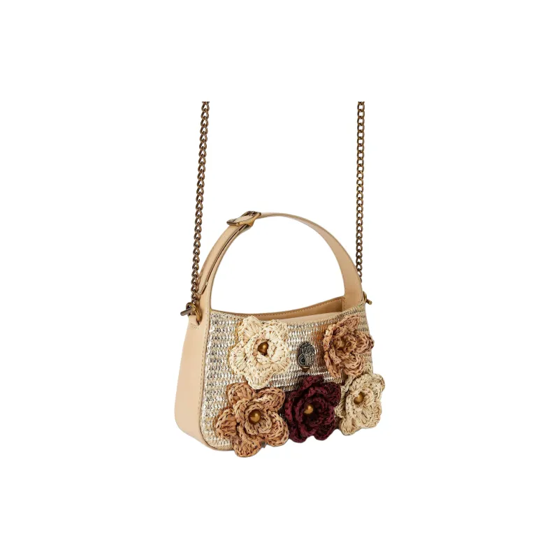 Kurt Geiger London Bond Raffia One Shoulder Handbags Mini Women's Beige-1