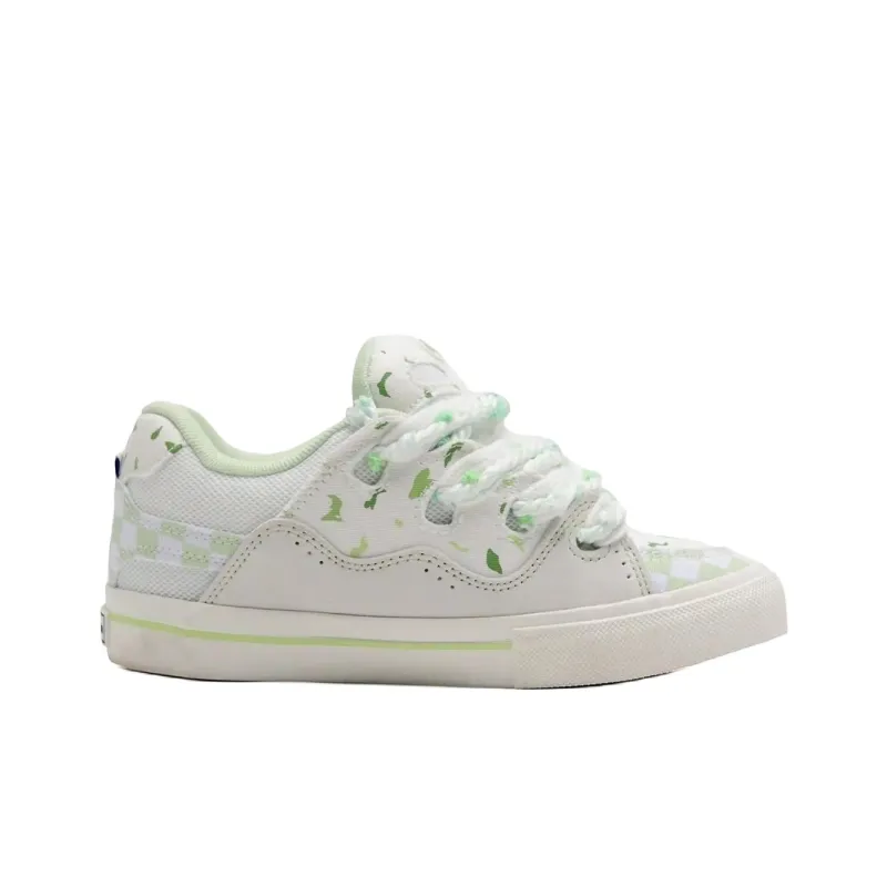 T628 Classic Vintage Puffy Shoes Abrasion Resistant Lightweight Slip Resistant Low Top Skateboard Shoes Women's-11