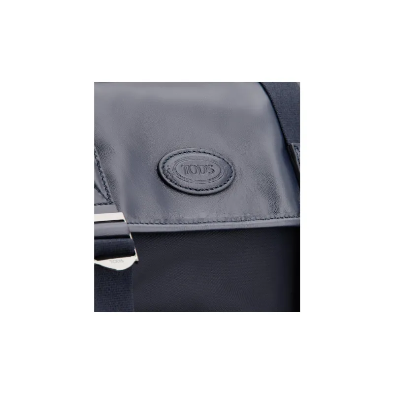 TOD'S Fabric With Leather Backpack Medium Size Men's Blue-4