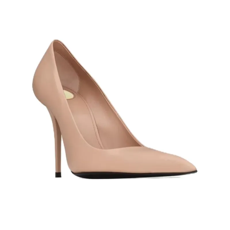 SAINT LAURENT ÉLYSÉE Slim Heel High Heels 10.5cm Women's Beige-2