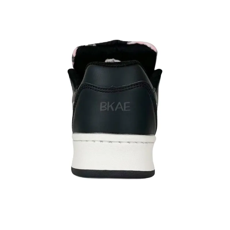 BKAE Durable Lightweight And Breathable Low Top Skateboard Shoes Unisex Black Pink-2