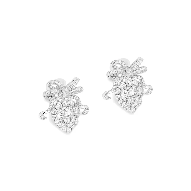 GEMOLA Synthetic Cubic Zirconia Clip On Earrings Women's-1
