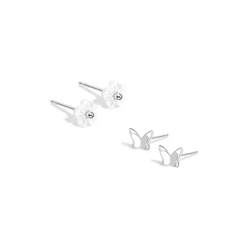 BLANK IN BLANK Sterling Silver Stud Earrings Women's Birthday Box