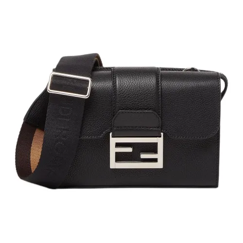 FENDI Calfskin Crossbody Bag Shoulder Bag Men's Black