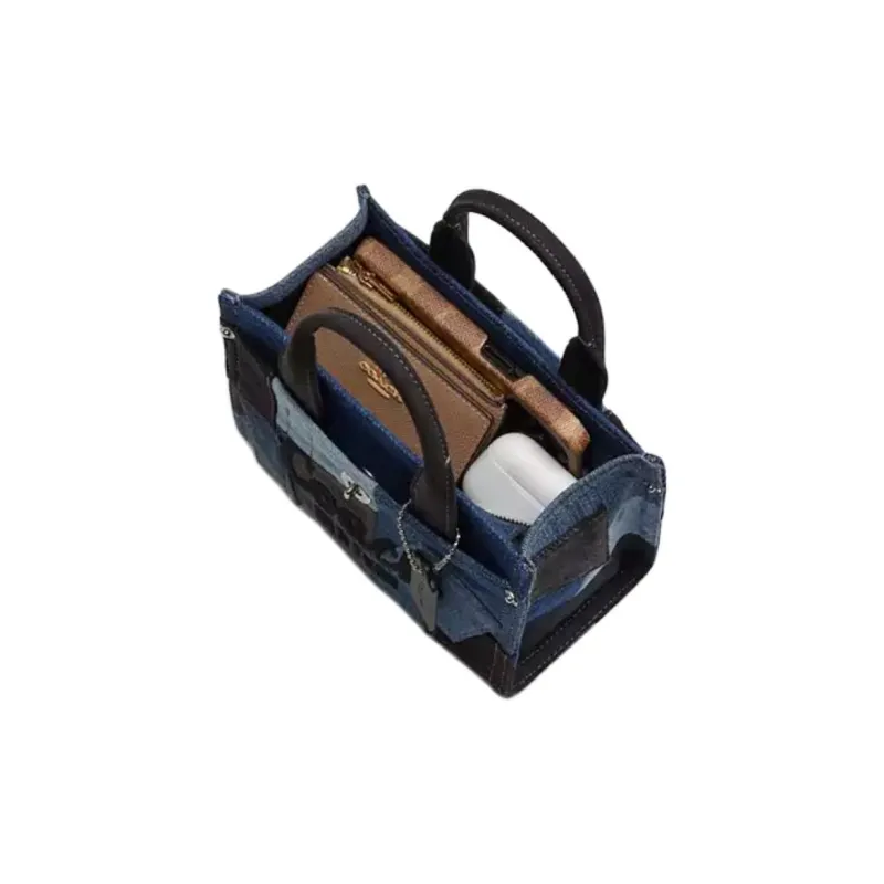 COACH Cargo Denim Tote Bag, Shopping Bag, Handbag Small Size Women's Blue-3