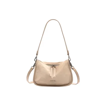 DAPHNE PU, Textile Mixture Shoulder Bag Women's Apricot/Black