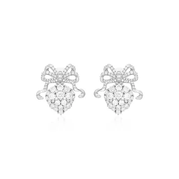 GEMOLA Synthetic Cubic Zirconia Clip On Earrings Women's