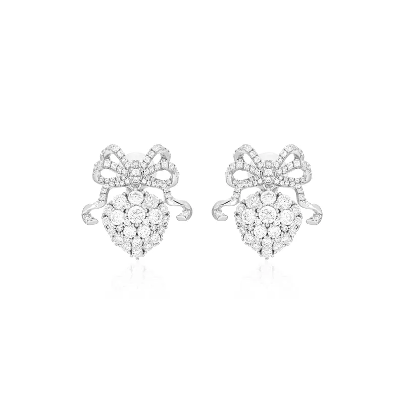 GEMOLA Synthetic Cubic Zirconia Clip On Earrings Women's-0