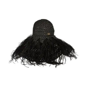 Valentino Paper Feather Hats & Caps Women's Black