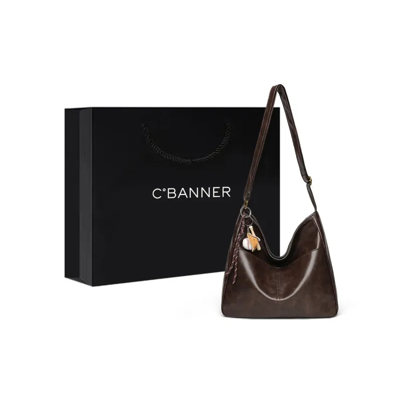 C°BANNER Synthetic Leather Tote Crossbody Bag, Shoulder Bag Medium Size Women's Brown/Coffee/Black-3