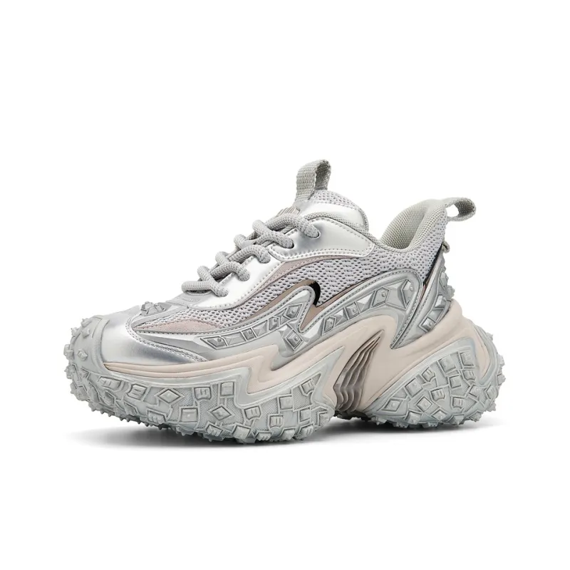 Ruomini Anti Slip And Wear Resistant Height Increasing Low Top Chunky Sneakers Unisex-0