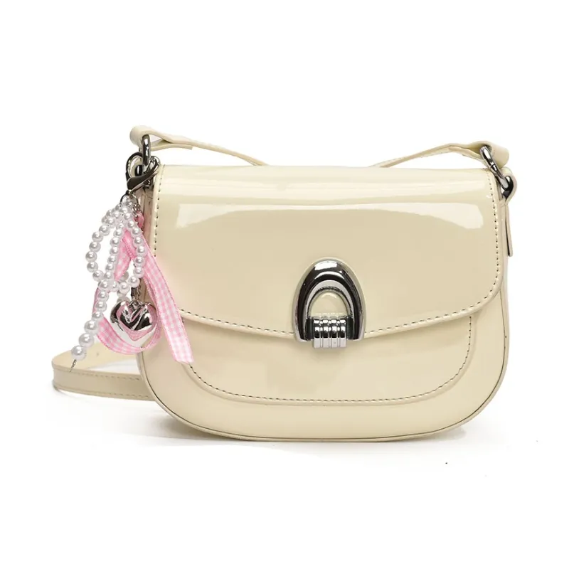 LUVISTRUE PU Saddle Bag Shoulder Bag Crossbody Bag Regular Women's Blue/Ecru/Black/Pink/Yellow-7