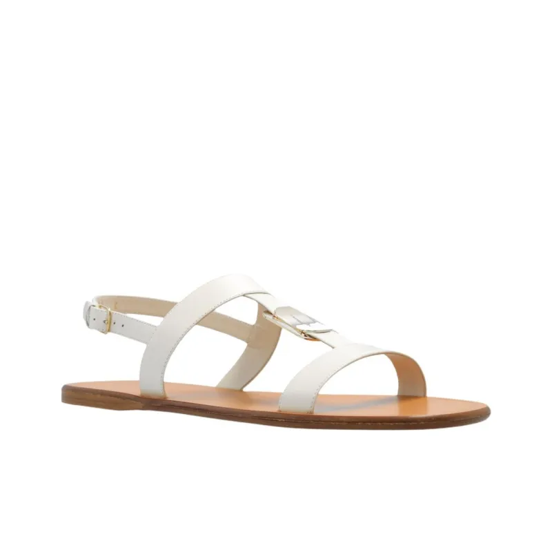 FERRAGAMO Vida One Strap Sandals Women's White-3