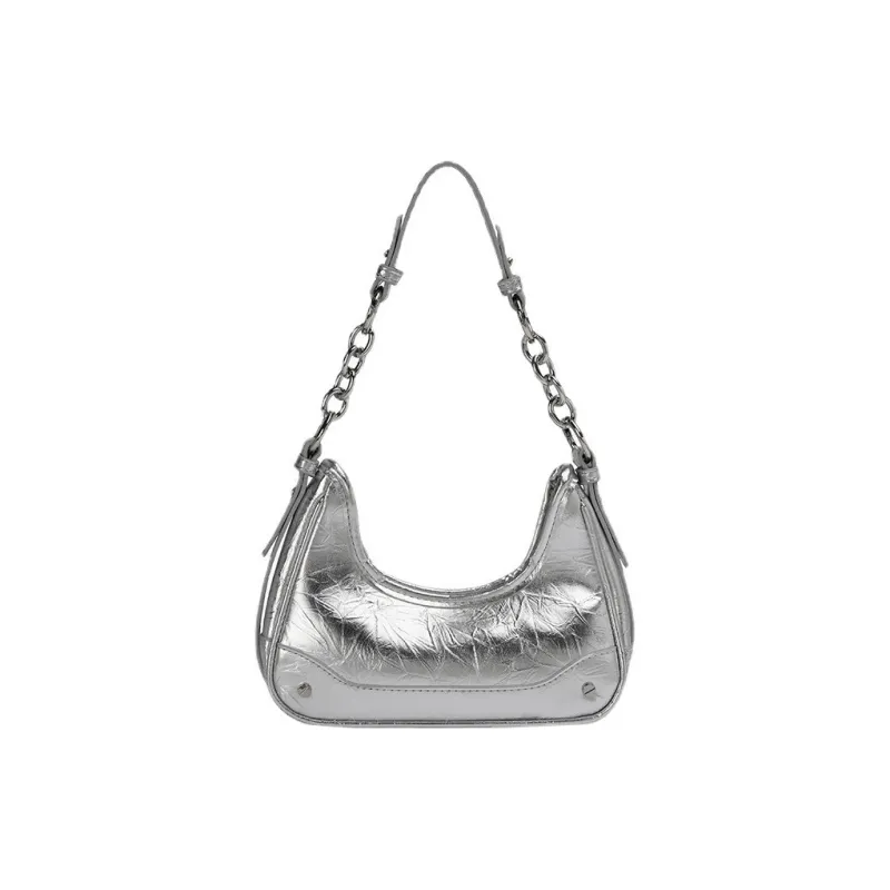 SEPTWOLVES PU Shoulder Bag Women's Black/Silver-3