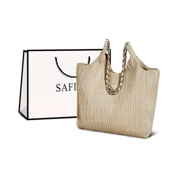 Safiya Synthetic Leather Shoulder Bag Handbag Shoulder Bag Tote Regular Women's Apricot Black