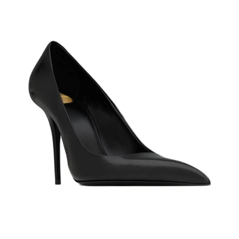 SAINT LAURENT Élysée Slim Heel High Heels 10.5cm Women's Black-2