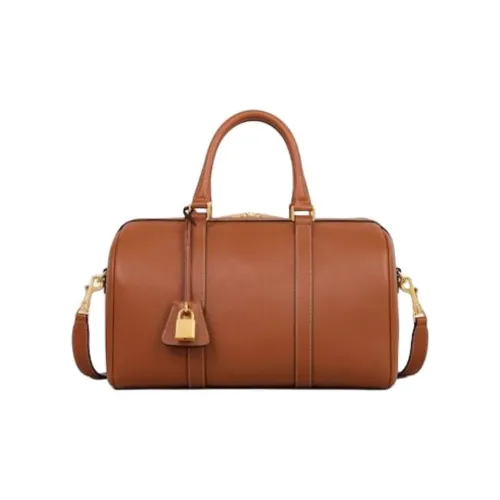 CELINE Calfskin One Shoulder Handbag Large Size Women's Brown