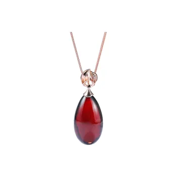 S&A S925 Silver With Amber Necklaces Women's
