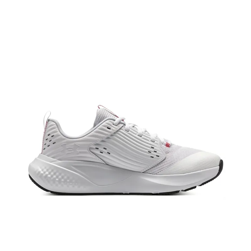 Under Armour Cushioned Slip-Resistant Low-Top Training Shoes Men's White Red-1