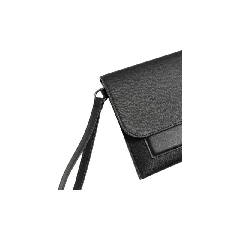 ZARA Polyurethane Envelope Bag Clutches Men's Black-3