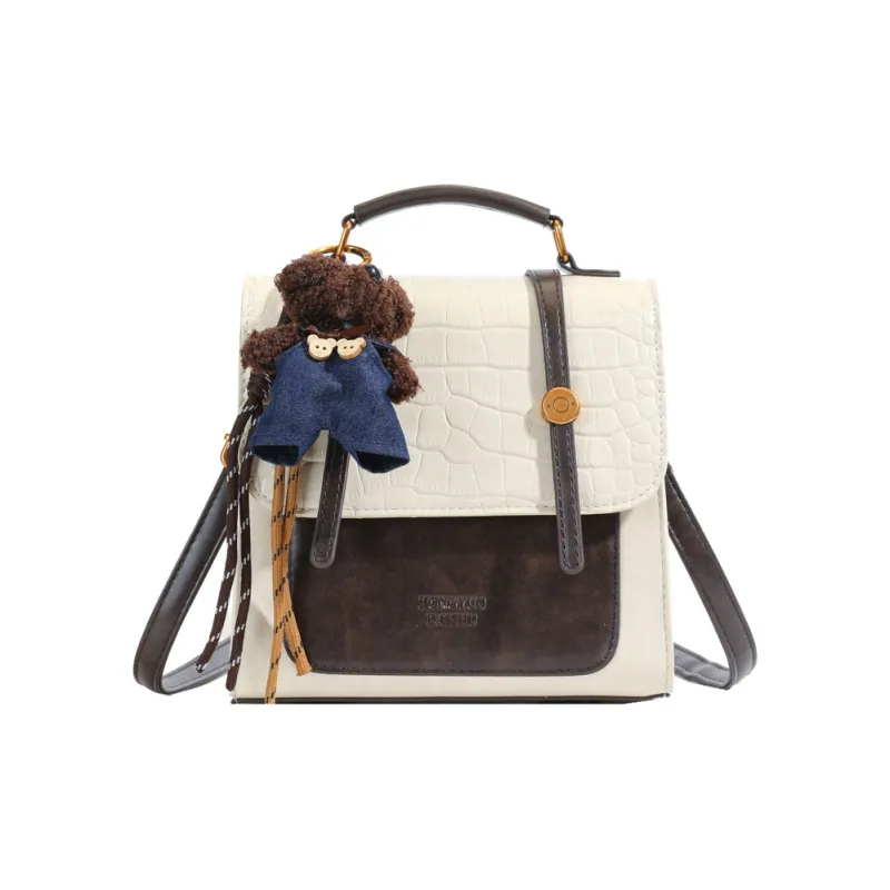 ROUNDOT PU Backpack Women's Black/Red Coffee Brown/Beige-29