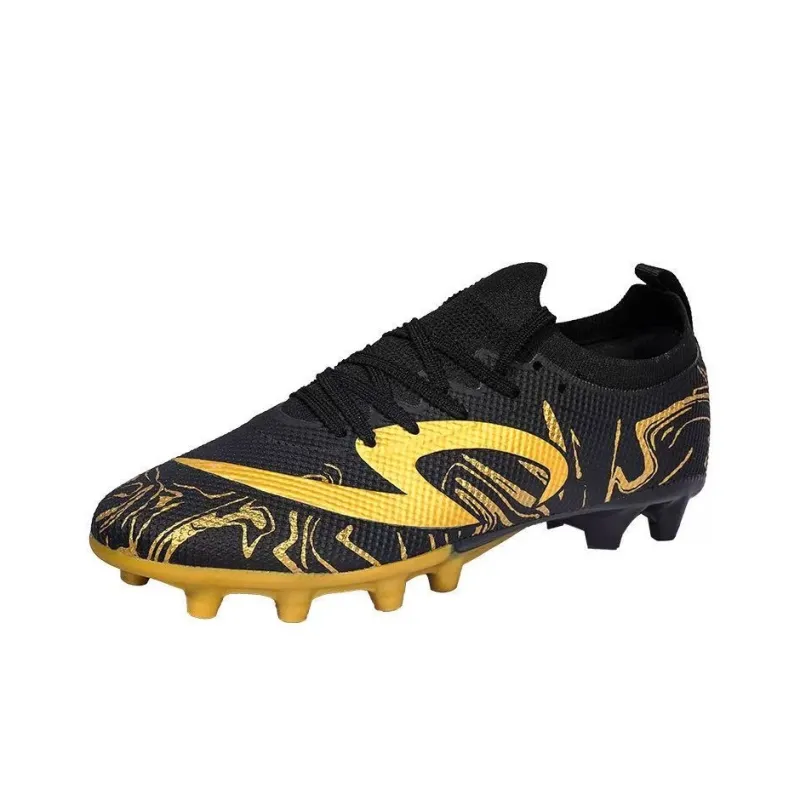 ATAY Soccer Shoes Men Low Top Ice Light Blue Laser Orange Black Gold-10