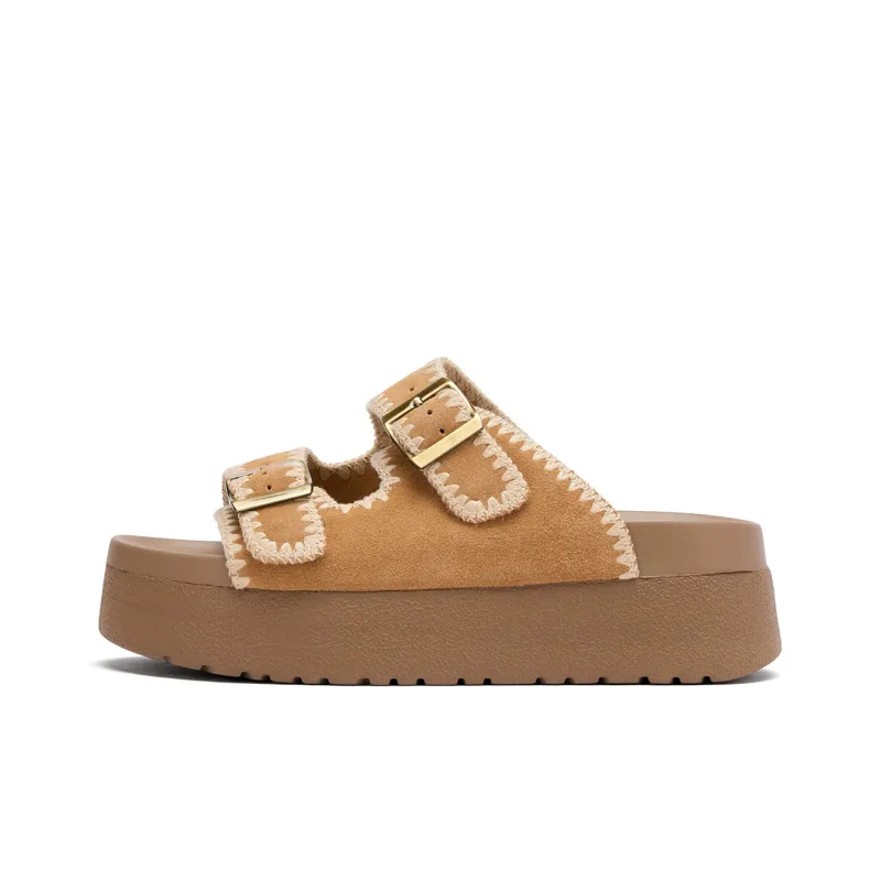 Hotwind Biscuit Boken Collection Slip Resistant Abrasion Resistant Slide Slippers Women's-5