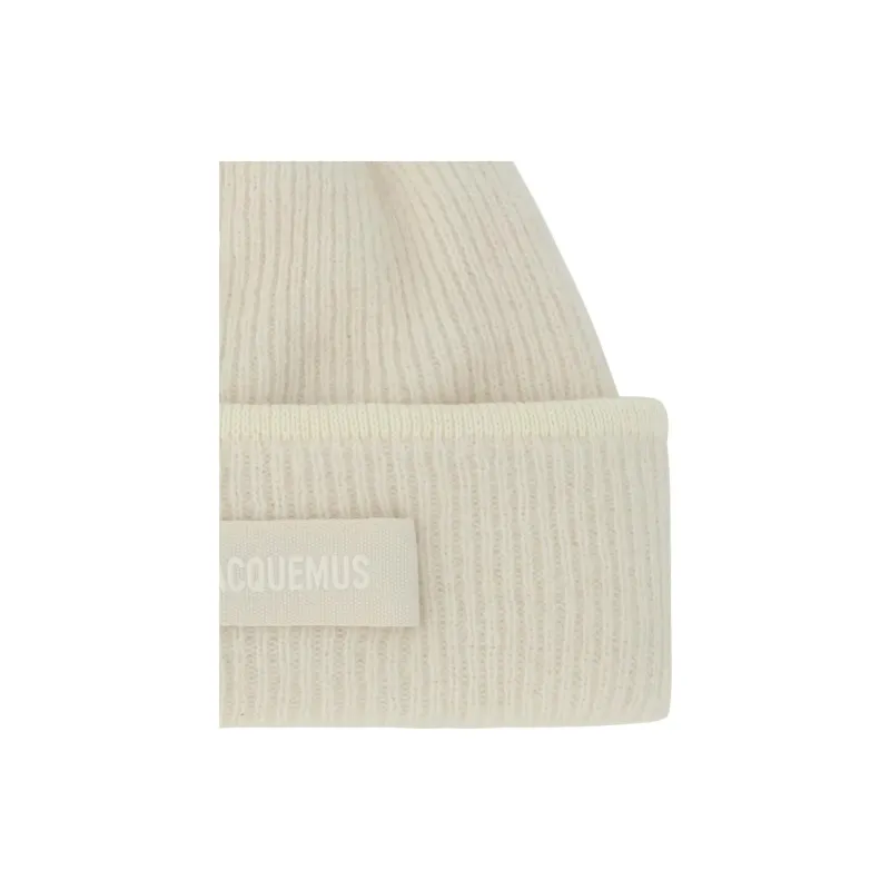 Jacquemus Logo Patch Ribbed Beanie-2