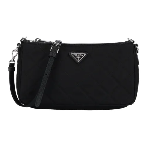 PRADA Nylon Handbag goldfarbenen Bag Crossbody Bag Regular Women's Black