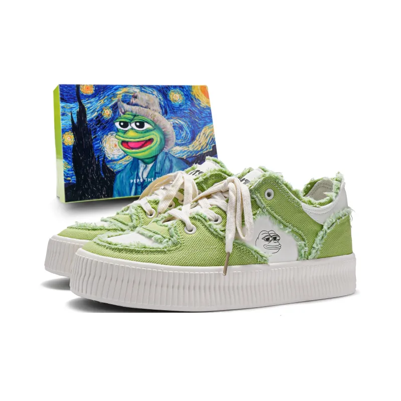 Pepe The Frog Low Top Skateboard Shoes Unisex-7