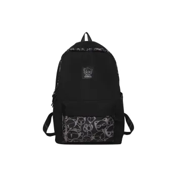 Travel Nylon Backpack Regular Unisex Black/White