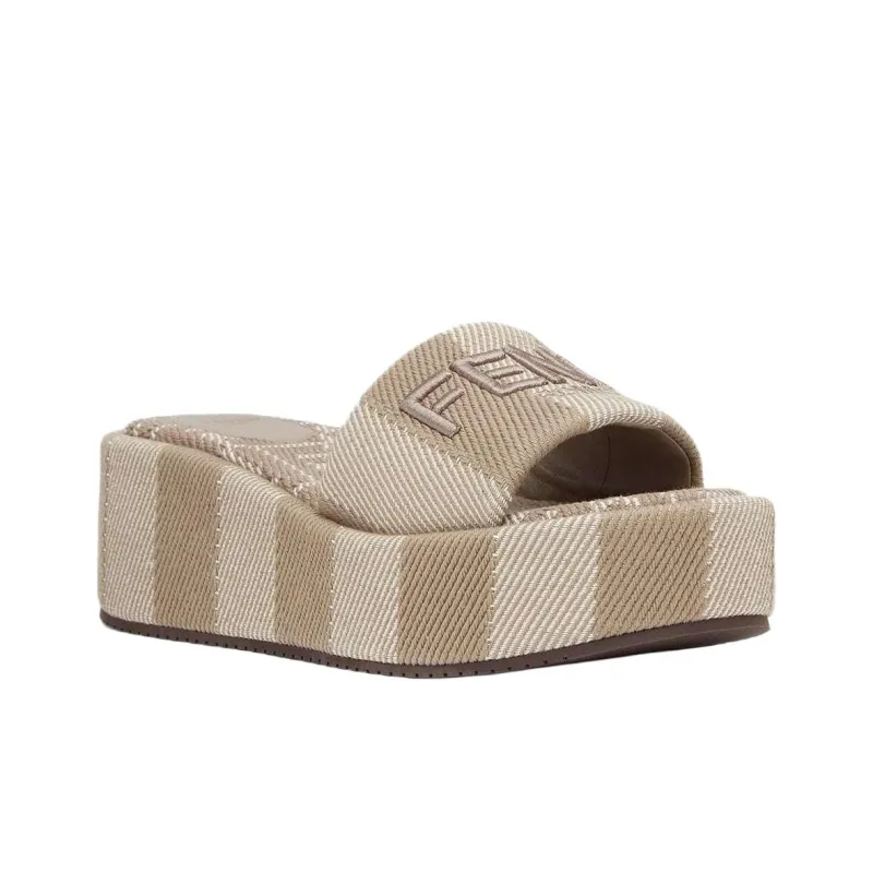 FENDI Sunshine Slide Slippers Women's Gray-2
