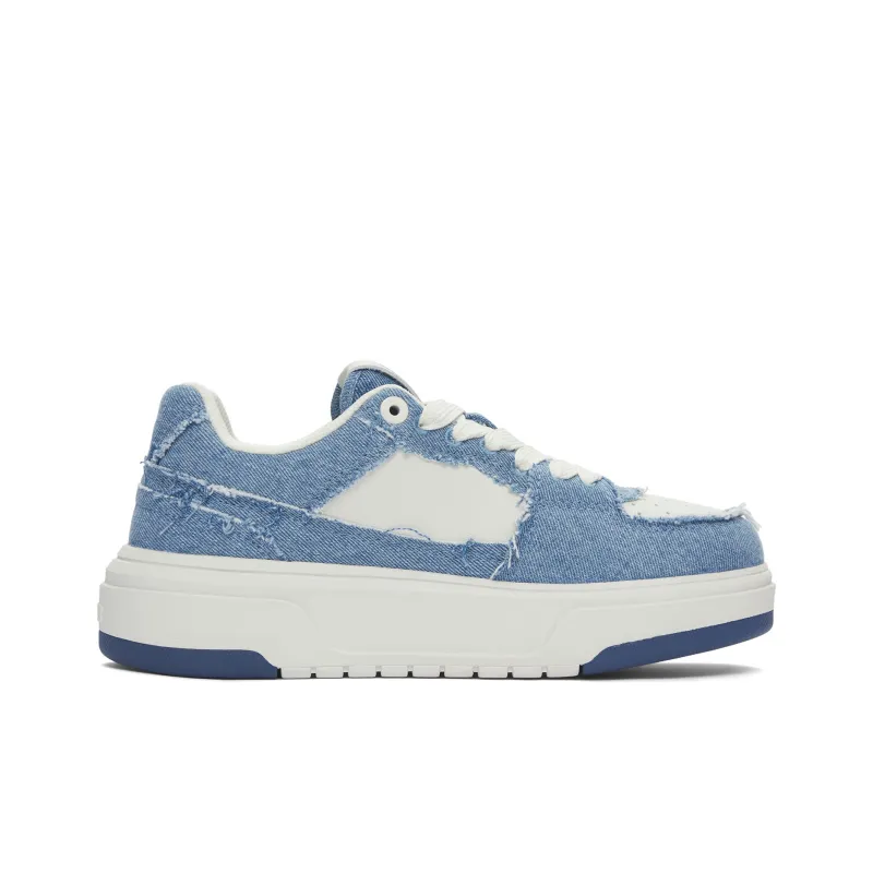 MLB Chunky Liner Anti Slip Wear Resistant Low Top Skateboard Shoes Unisex Blue-1
