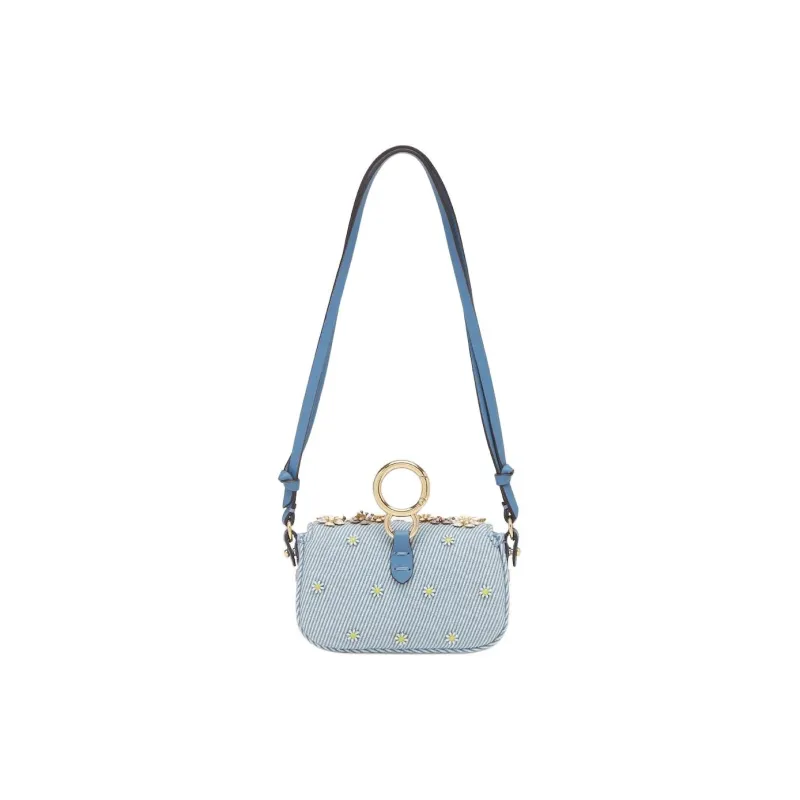 FENDI Baguette Denim Bag Accessory Extra Mini Women's Blue-2