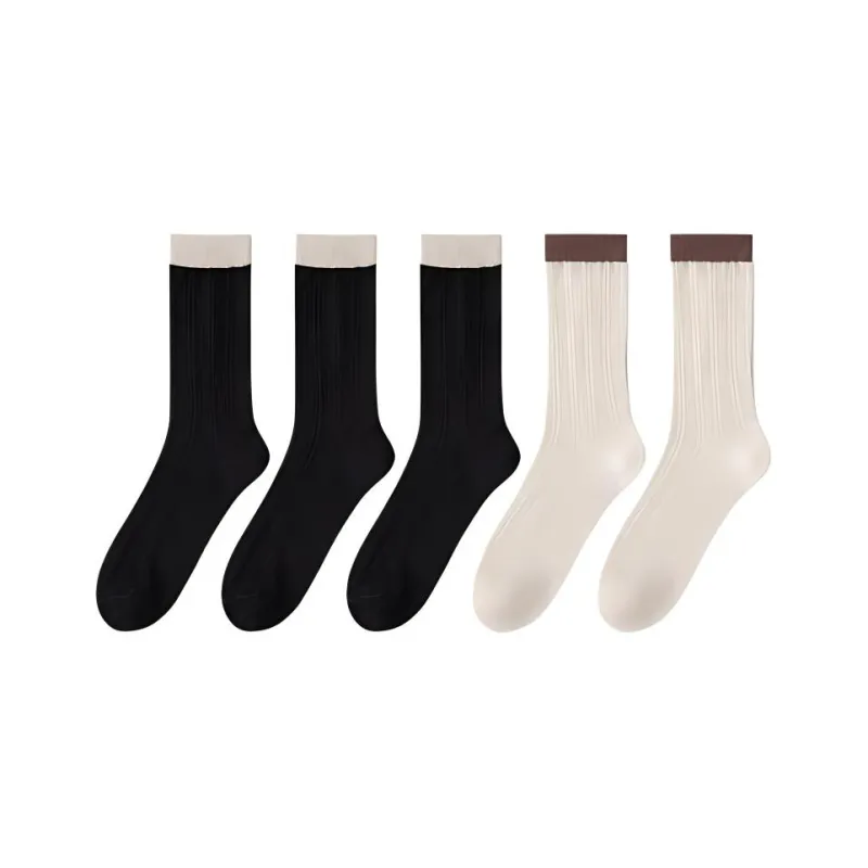 Temooues Mid Calf Socks Women's Combo Set-11