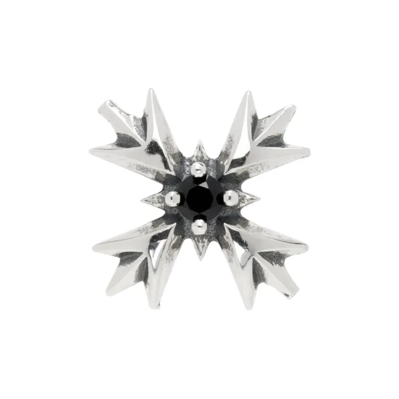 EMANUELE BICOCCHI Crystal, Sterling Silver, Zircon Stud Earrings Unisex Black-0