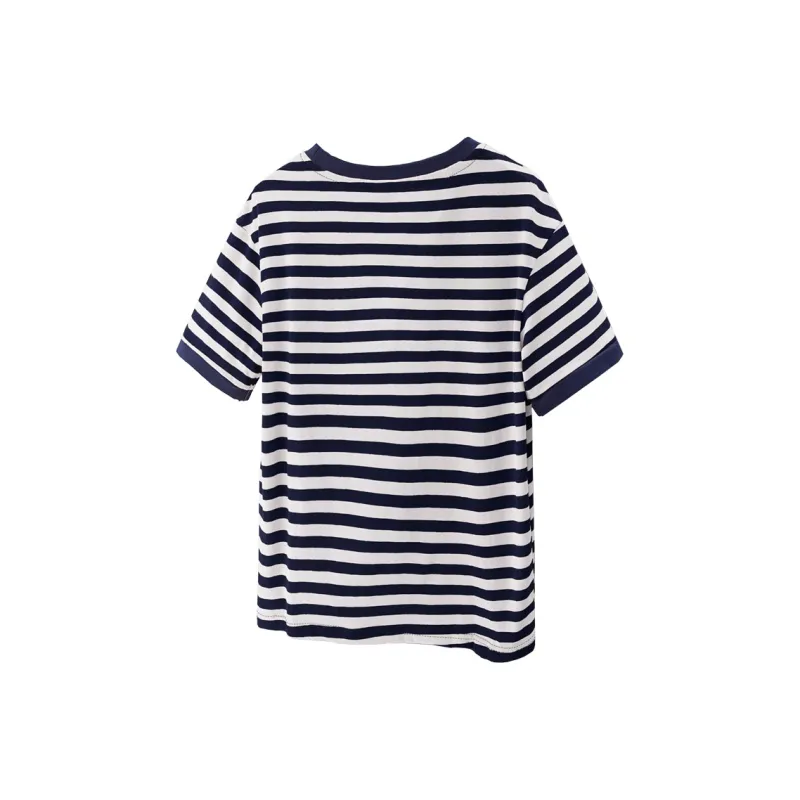 Cypress House T-Shirt Women's Pink Coffee Stripes-3