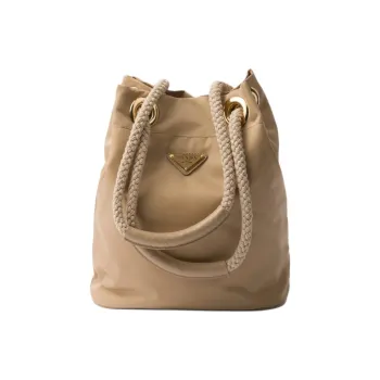 PRADA Re Nylon Recycled Nylon Bucket Bags Handbags Shoulder Bags Small Size Women's Brown